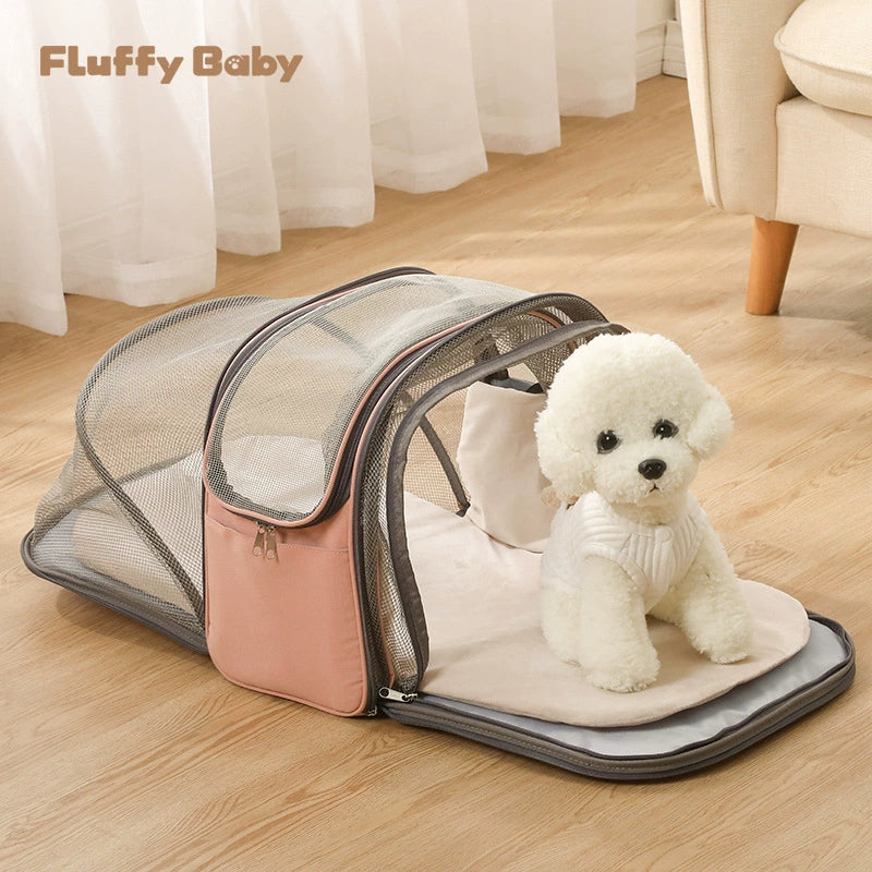 Fluffy Baby 帳篷式寵物外出包｜送可拆洗墊子