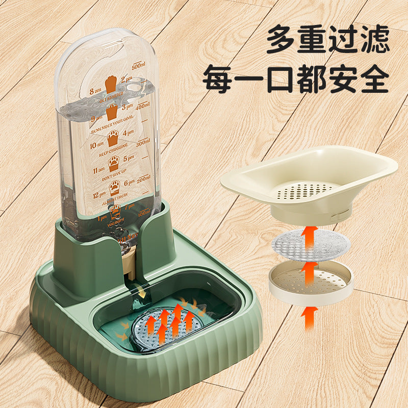 寵物虹吸自動飲水器｜免插電自動補水・多重過濾・送3片活性炭濾芯
