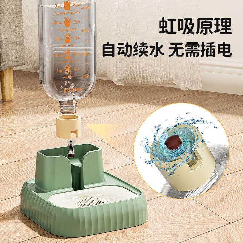 寵物虹吸自動飲水器｜免插電自動補水・多重過濾・送3片活性炭濾芯